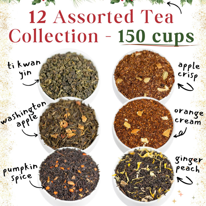 12 Loose Leaf Tea Collection - Gift for Tea Drinkers