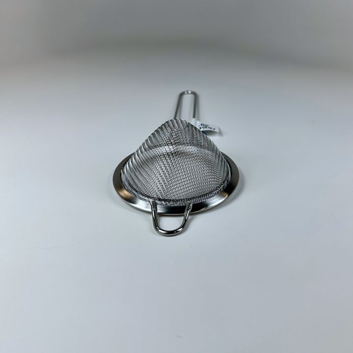 Stainless steel matcha tea sifter on a clean background for tea tools collection