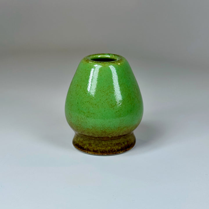 Classic green ceramic matcha whisk holder stand for bamboo chasen.