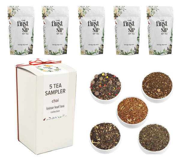 Chai Tea - 5 Tea Collection | Gift Set | Loose Leaf | Sampler Box
