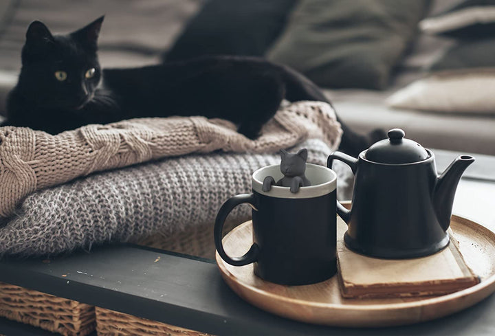 Purr Tea Infuser | Fun Gift  Easy Tea Brewing | Black Cat Gift Idea