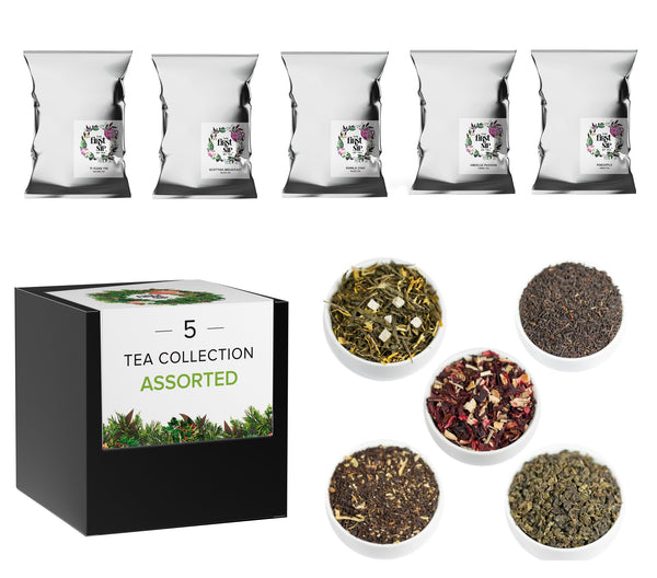 Assorted Tea - 5 Tea Collection | Gift Set | Loose Leaf | Sampler Box
